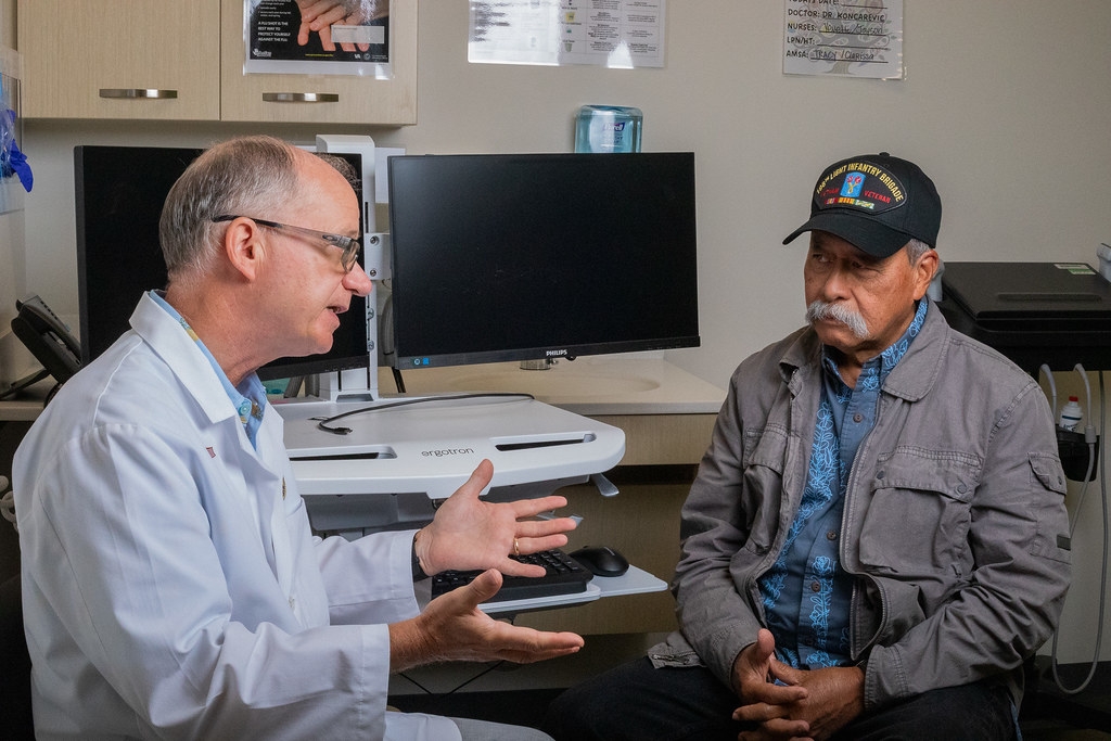 clinician and patient
