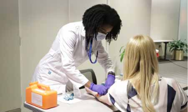 clinical procedure with patient